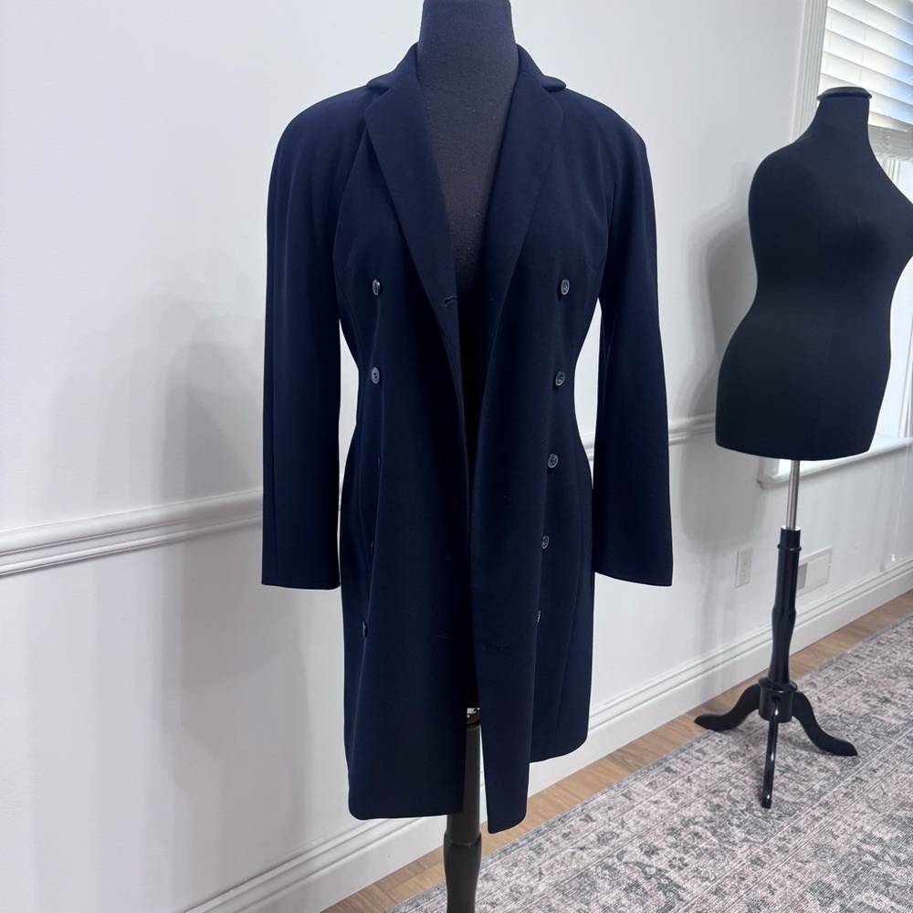 Ann Taylor Double-Breasted Navy Blazer